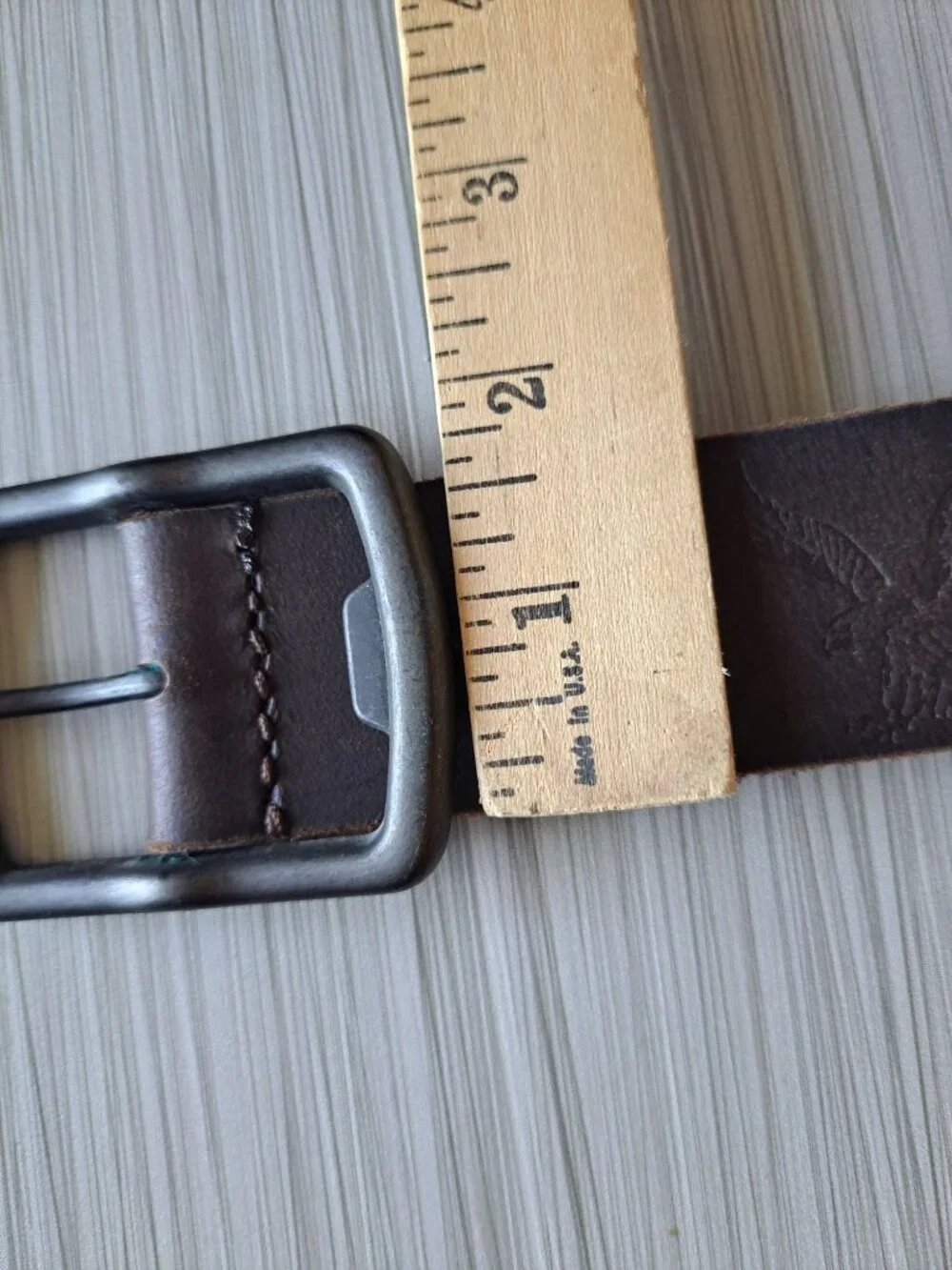 American Eagle Outfitters Mens Brown Leather Belt Metal Buckle Size 32 Retro